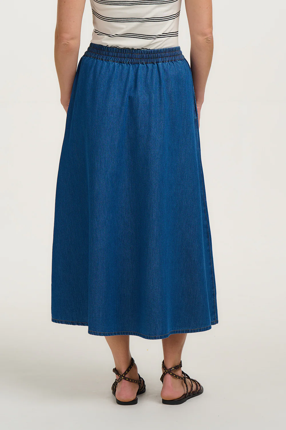 Allegra Midi Skirt - Deep Blue Denim - Image 3