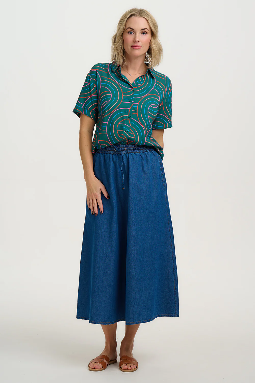 Andromeda Shirt - Green, Concentric Circles - Image 3