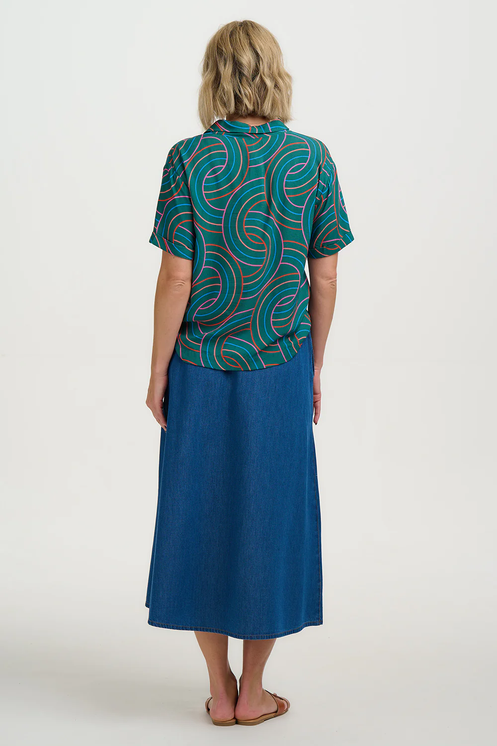 Andromeda Shirt - Green, Concentric Circles - Image 4