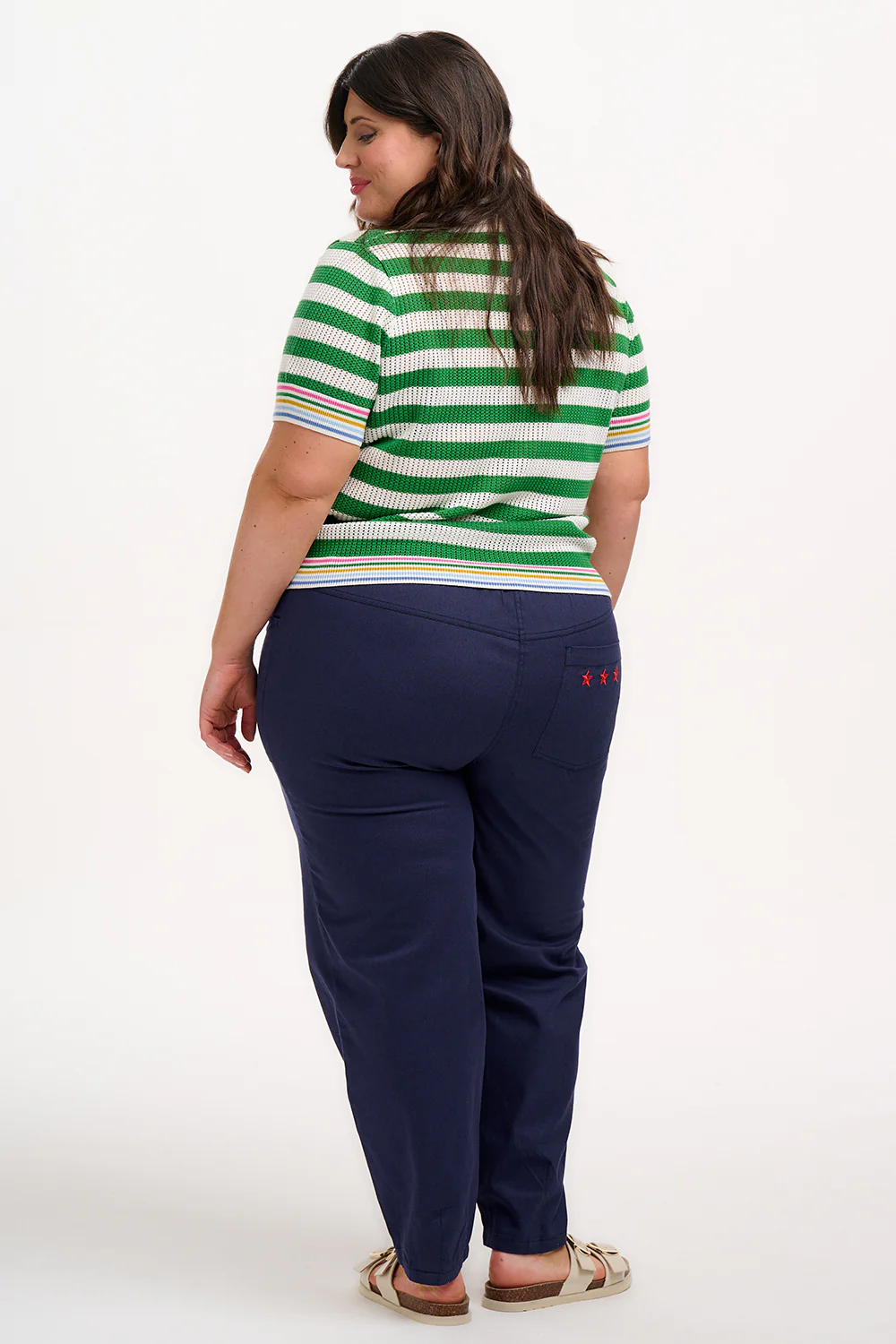 Arden Knit Top - Green/Off-White, Rainbow Tipping - Image 5