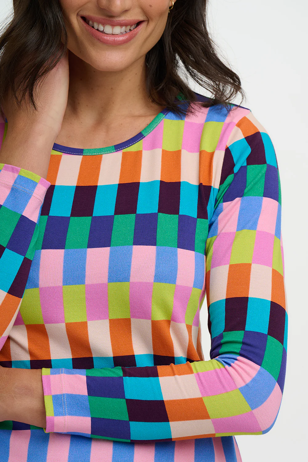 Ariella Jersey Midi Dress - Multi, Puzzle Stripe - Image 2