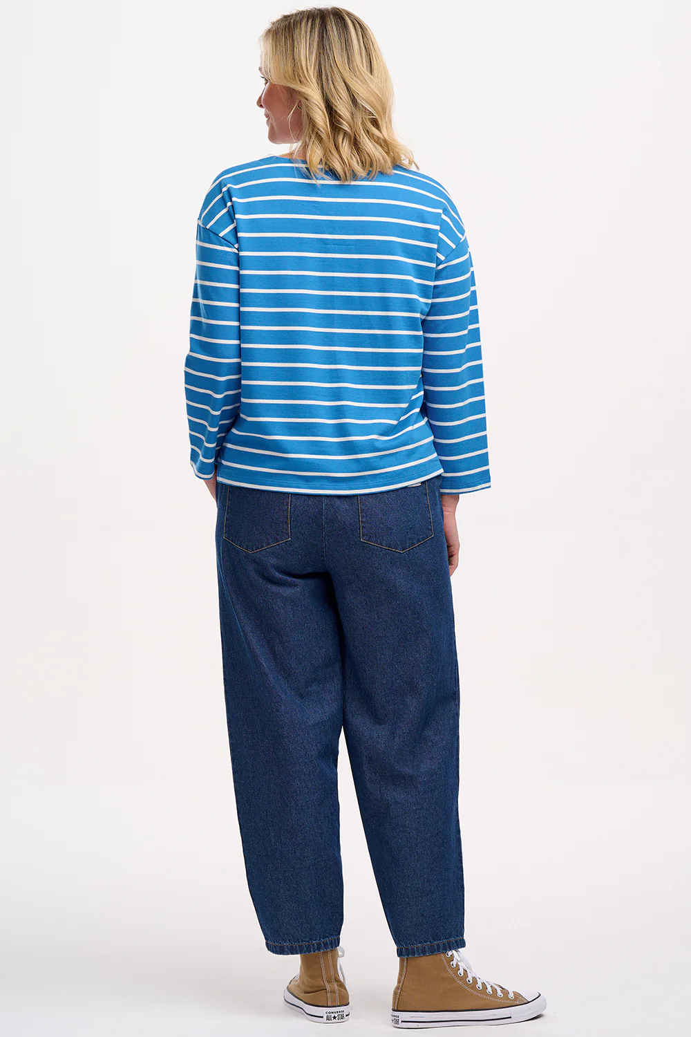 Billie Breton Top - French Blue, Lobster Stripe - Image 4
