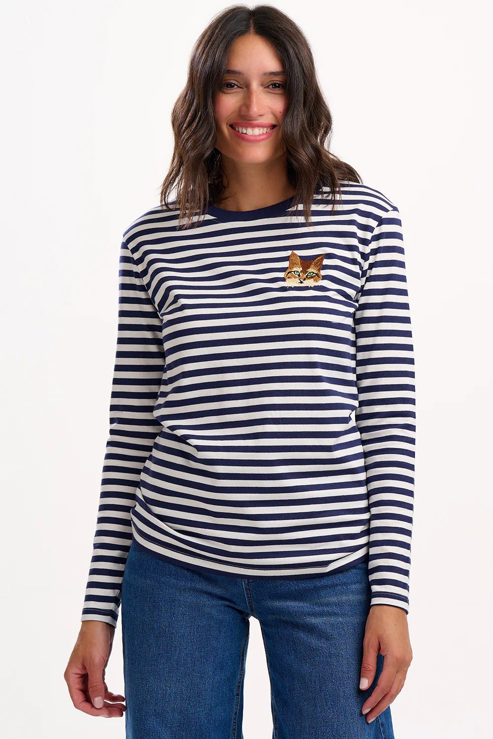 Brunswick Jersey Top - Navy/Off White, Cat - Image 3
