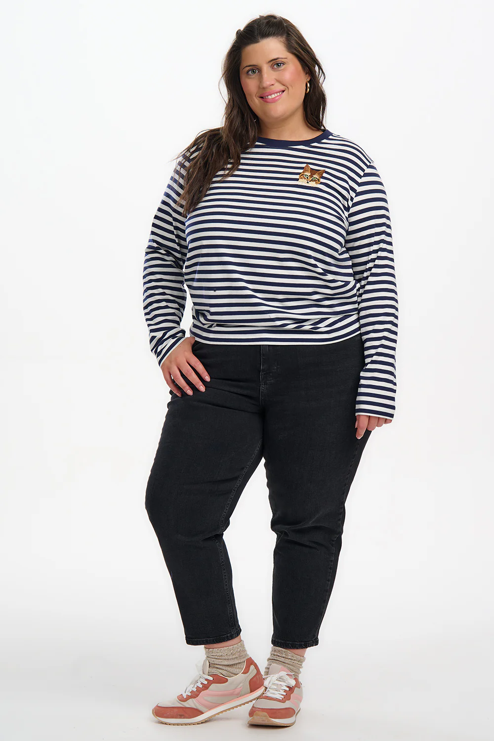 Brunswick Jersey Top - Navy/Off White, Cat - Image 5