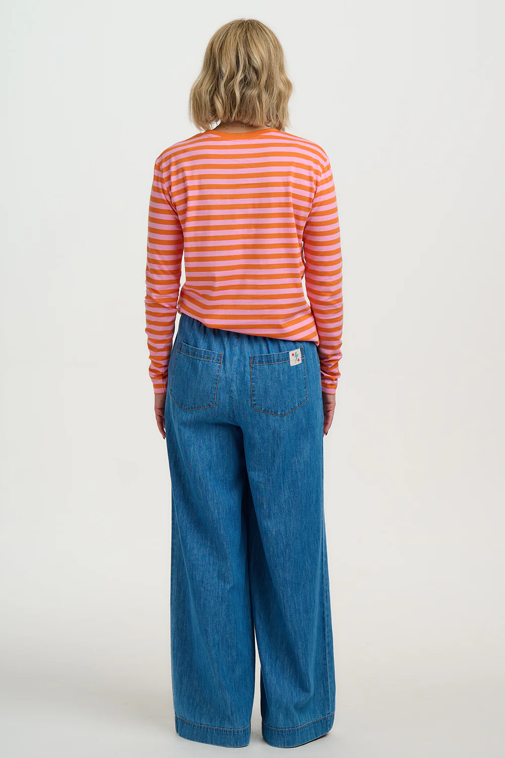 Brunswick Jersey Top - Orange/Pink Stripes, Tiger - Image 4
