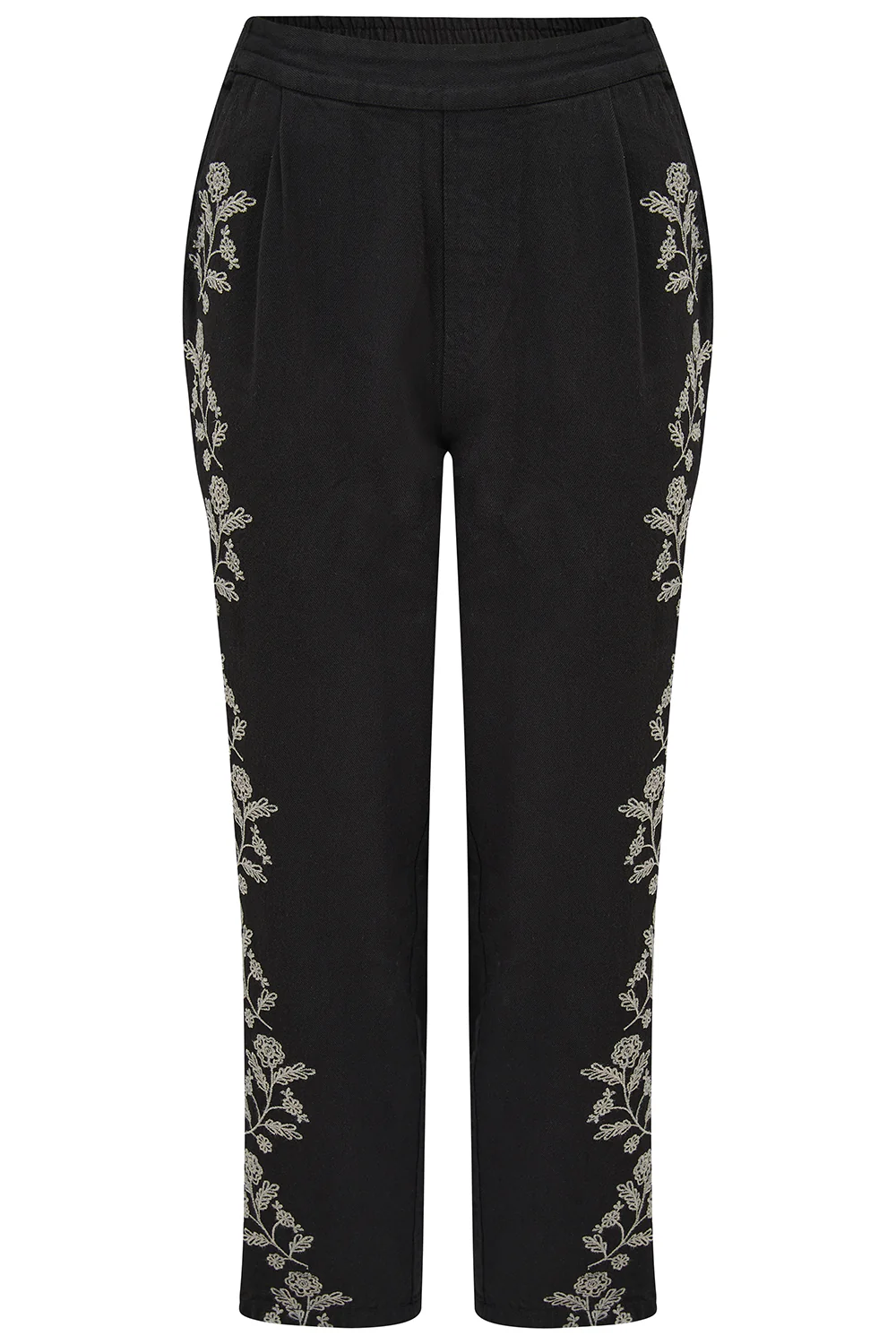 Calista Trousers - Black, Ecru Floral - Image 6