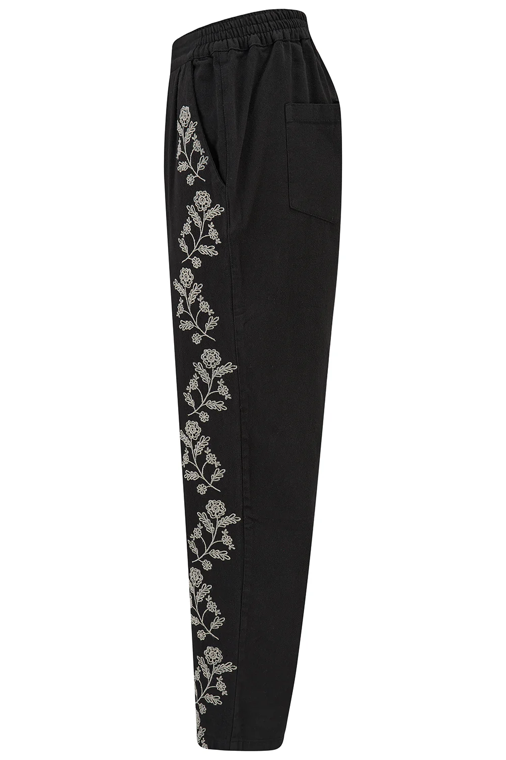 Calista Trousers - Black, Ecru Floral - Image 8