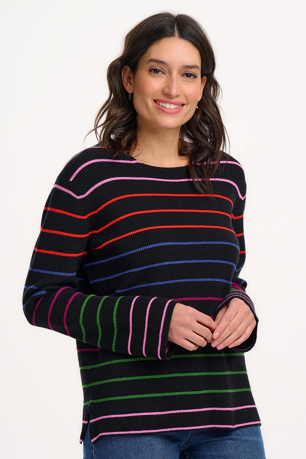 Camille Jumper - Black, Triple Stripe