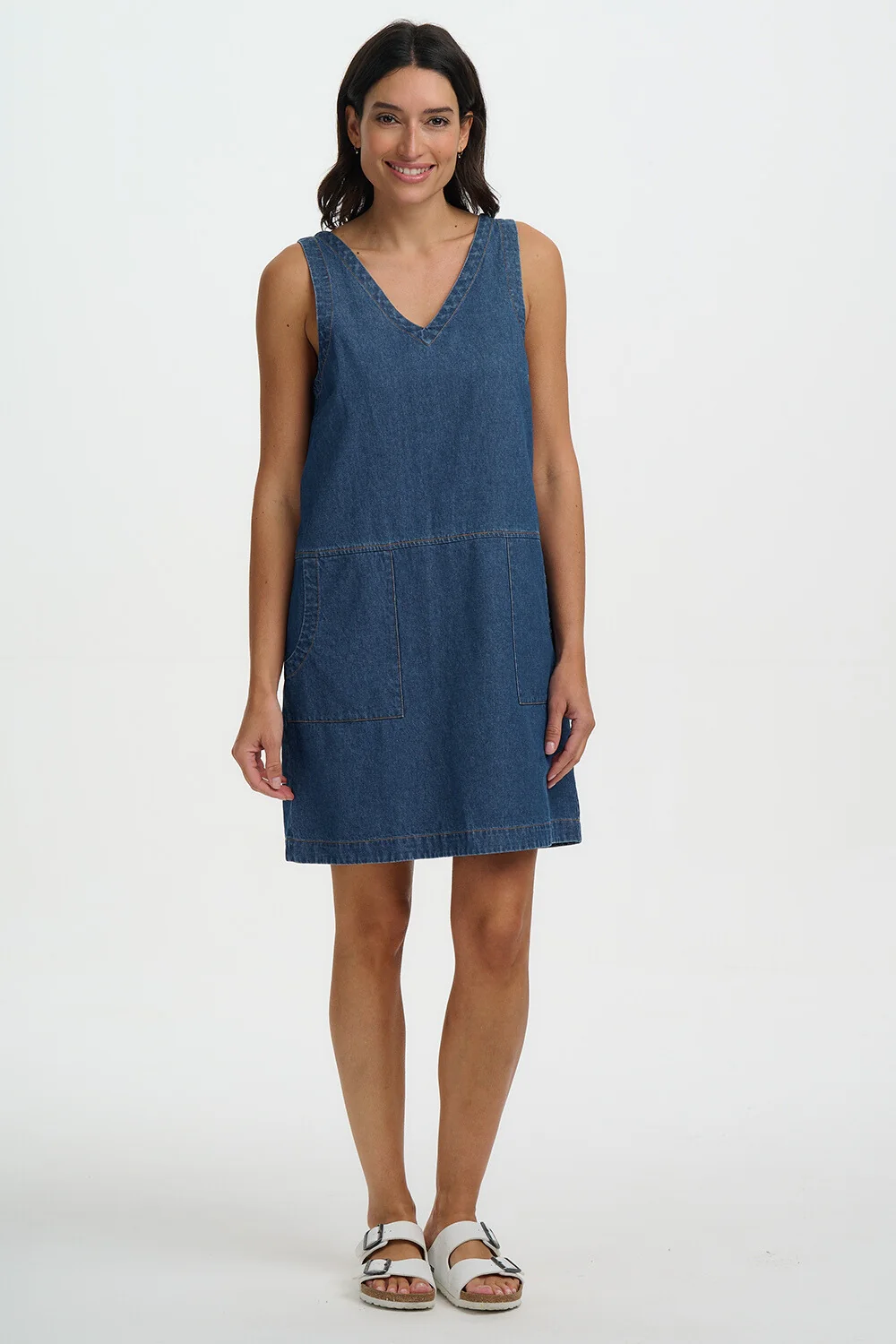 Cecil Tunic Dress - Mid Blue Denim - Image 8