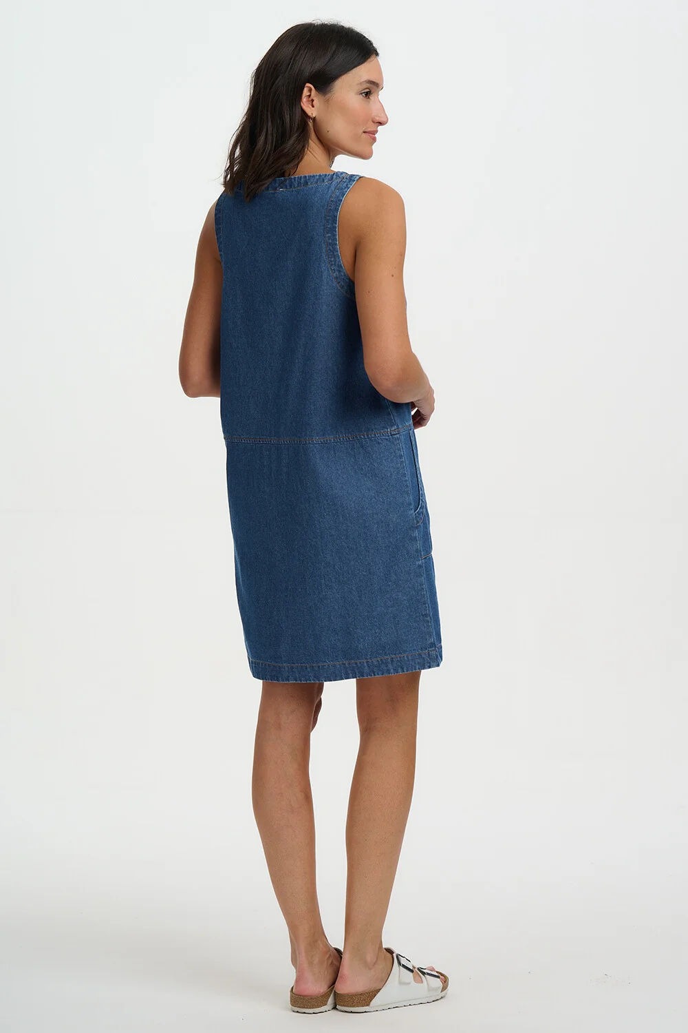 Cecil Tunic Dress - Mid Blue Denim - Image 9