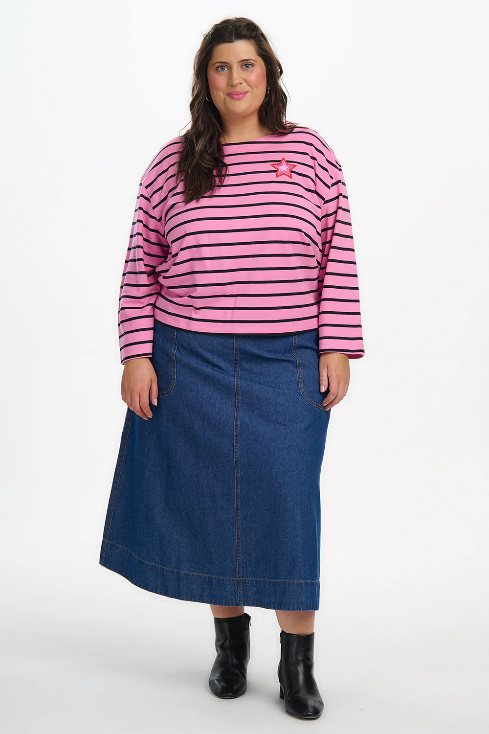 Celine Breton Top - Pink/Black, Star - Image 5