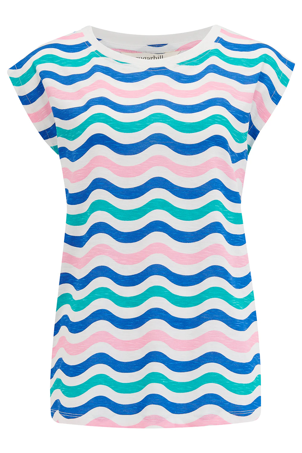 Chrissy Relaxed Tank T-Shirt - Multi, Soft Beach Waves - Image 8