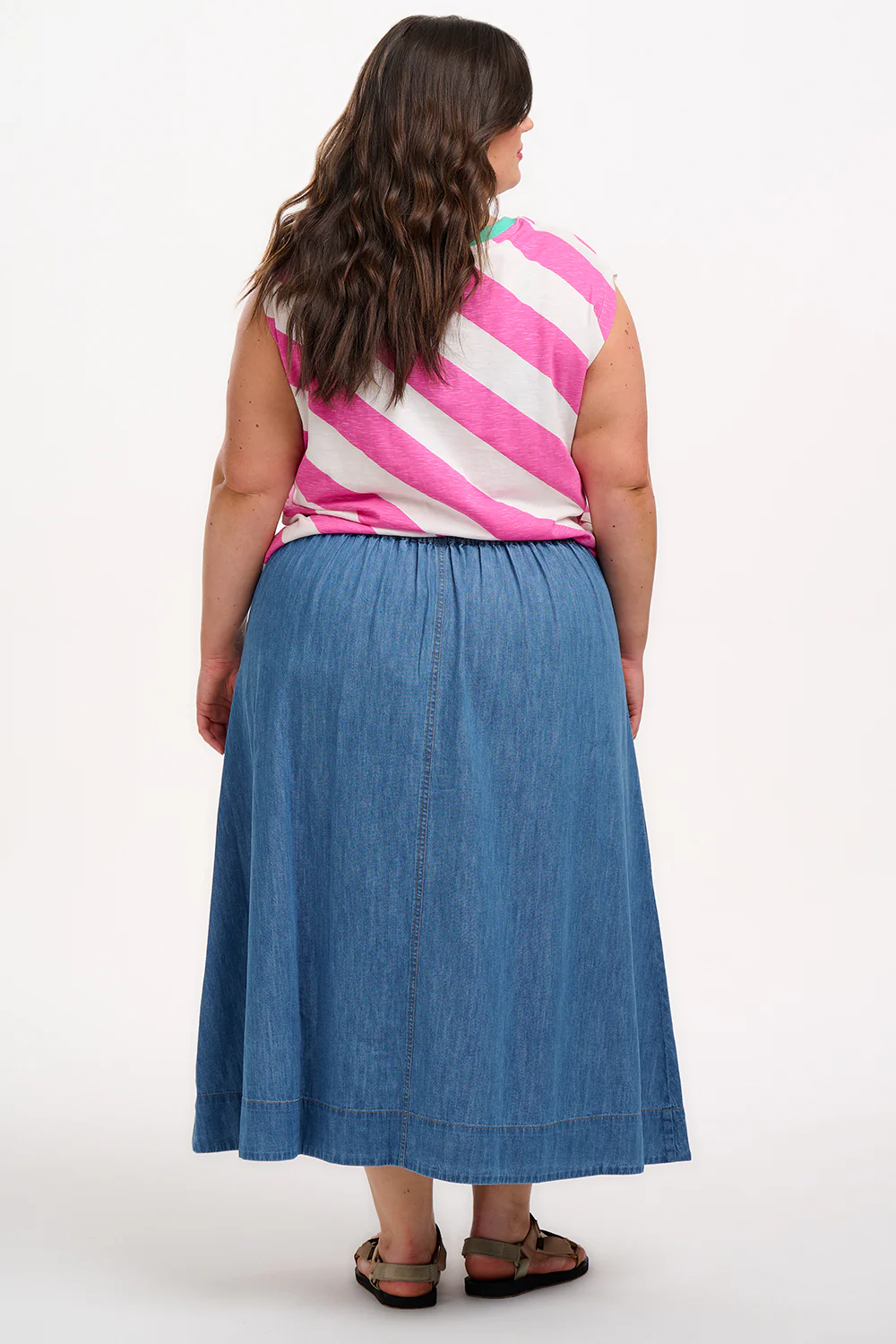 Chrissy Relaxed Tank T-Shirt - Off White/Pink, Brighton Rock - Image 5