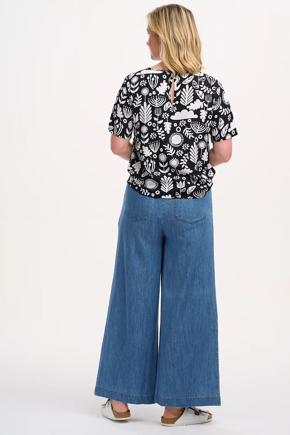 Christina Top - Monochrome, Folk Floral - Image 6