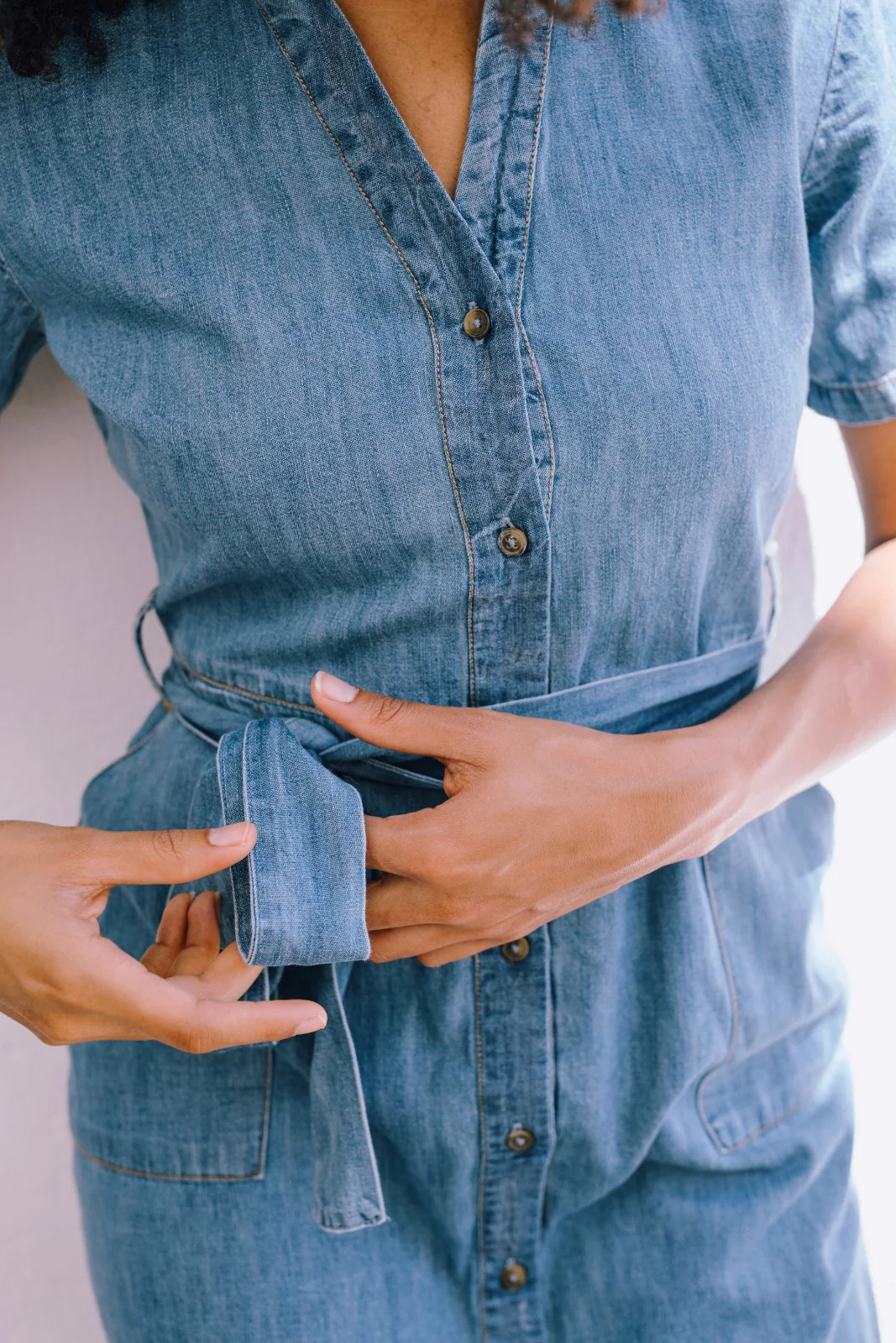 Cloretta Midi Shirt Dress - Mid Blue Denim - Image 5