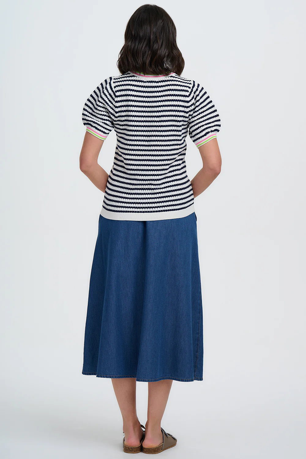 Coraline Knit Top - Off White/Navy, Nautical Stripe - Image 4