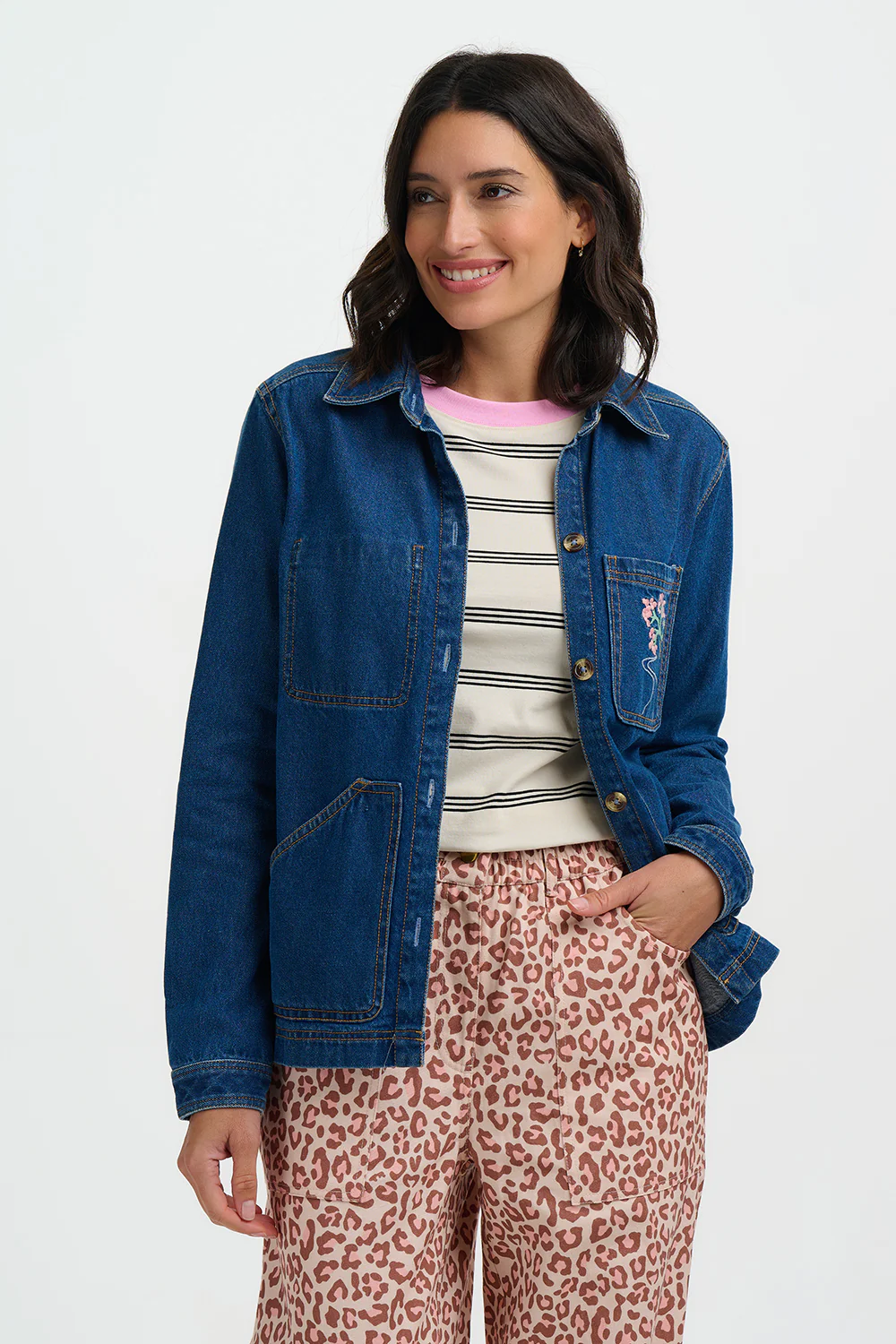Dita Denim Jacket - Deep Indigo Denim - Image 3
