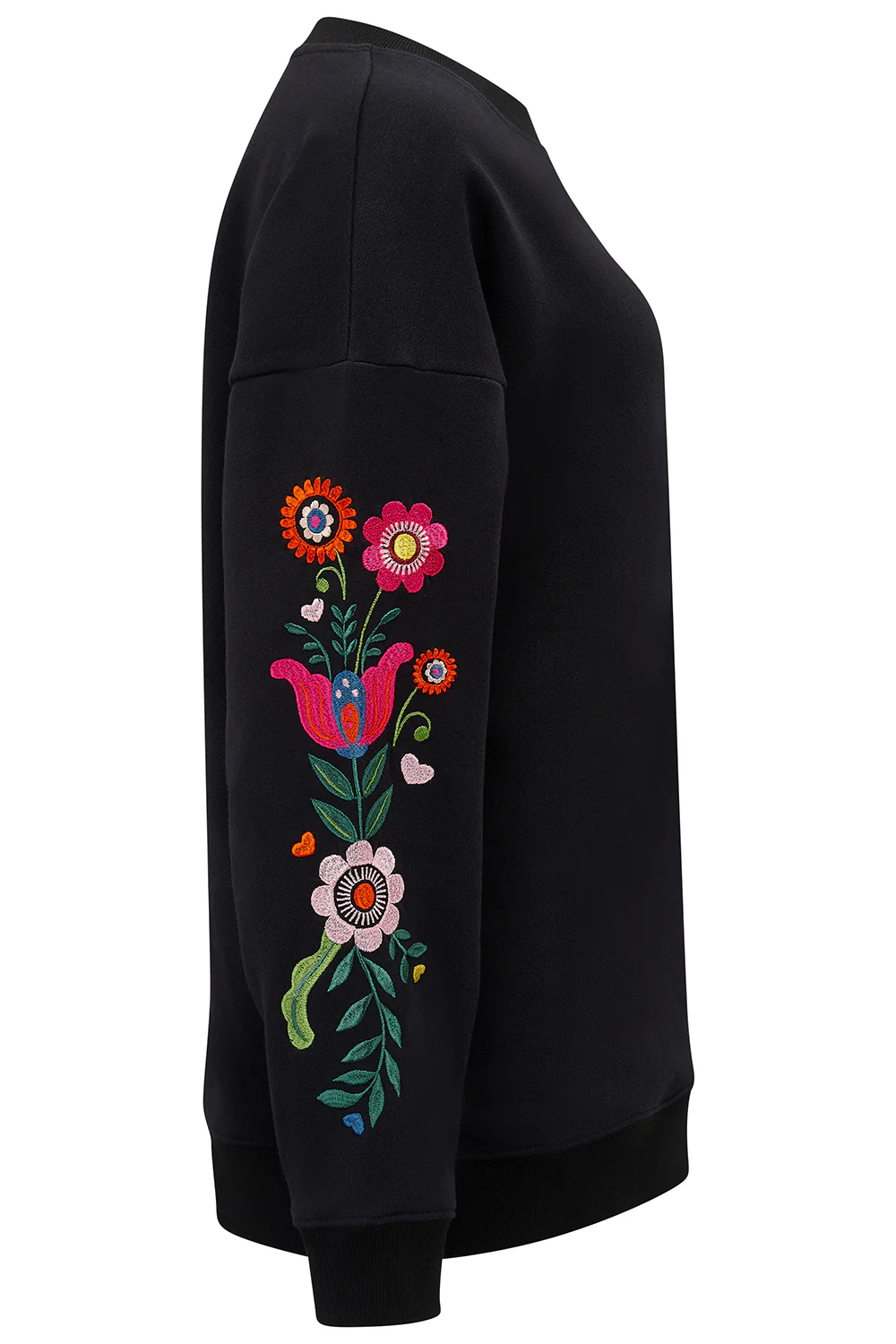 Eadie Relaxed Sweatshirt - Black, Folk Floral - Image 6