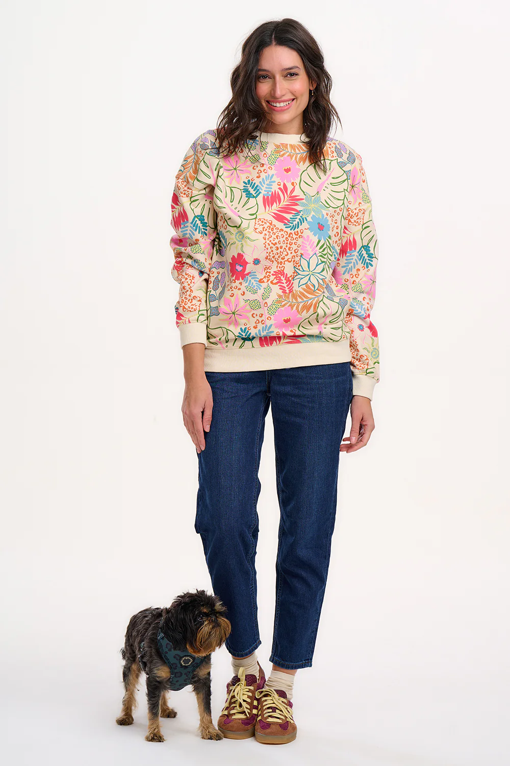 Eadie Relaxed Sweatshirt - Off-White/Multi, Painted Jungle - Image 3