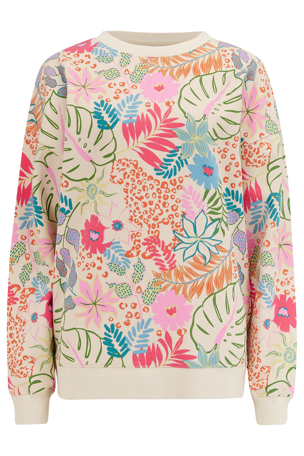 Eadie Relaxed Sweatshirt - Off-White/Multi, Painted Jungle - Image 5