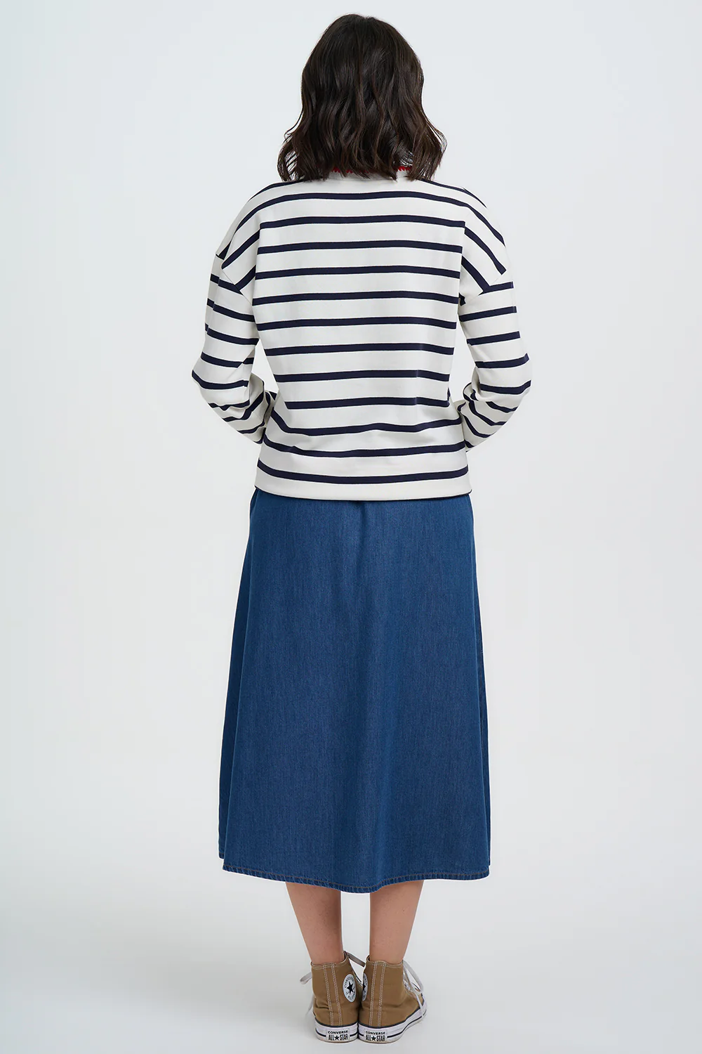 Noah Sweatshirt - Off White/Navy, Embroidery Trim - Image 5