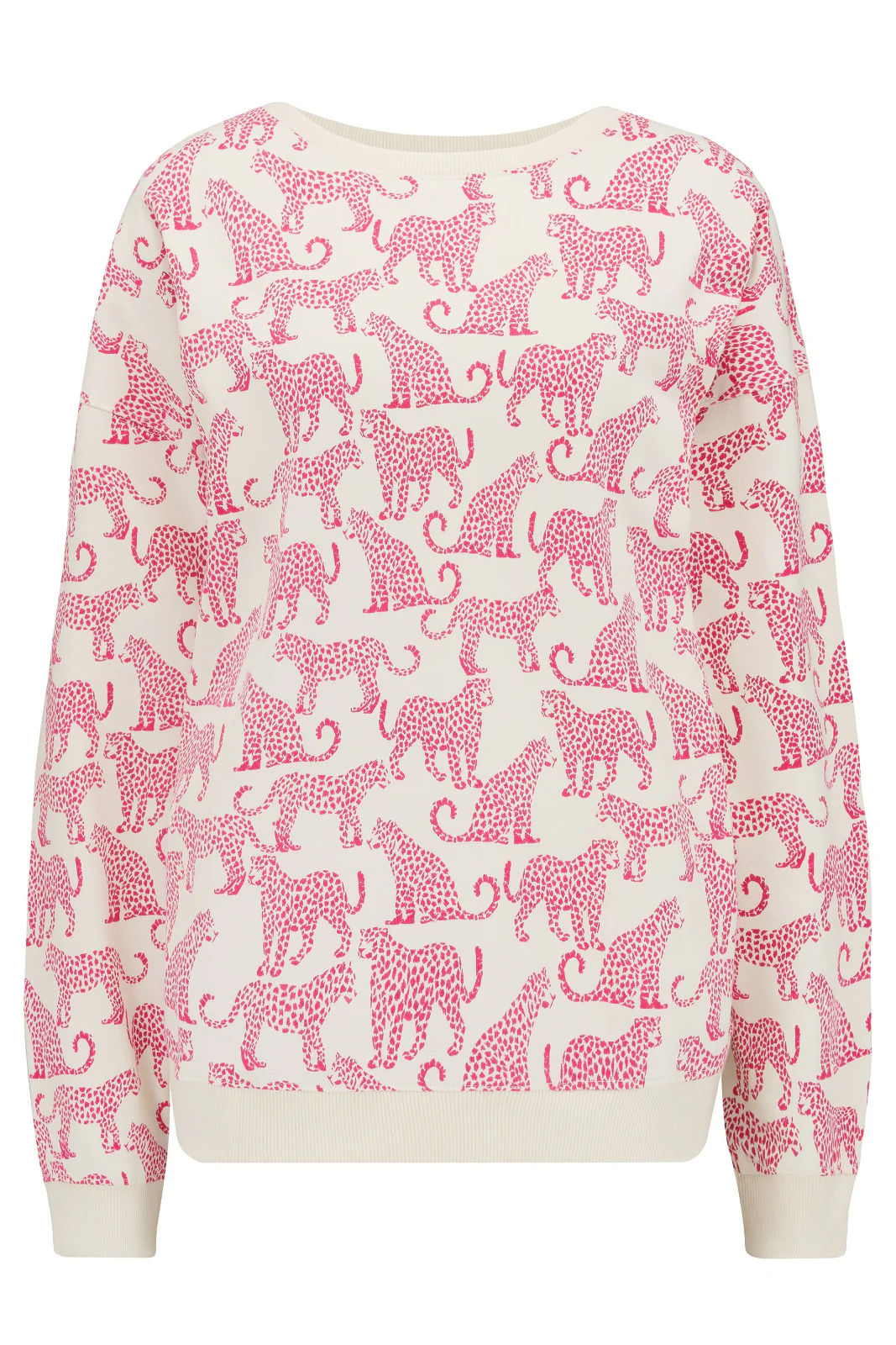 Eadie Relaxed Sweatshirt - Off-White, Pink Leopards - Image 5