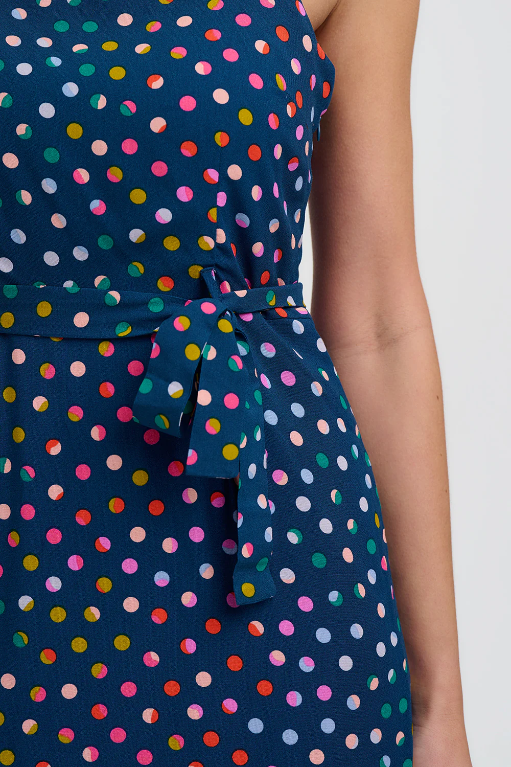 Elva Midi Sundress - Petrol Navy, Rainbow Marbles - Image 3