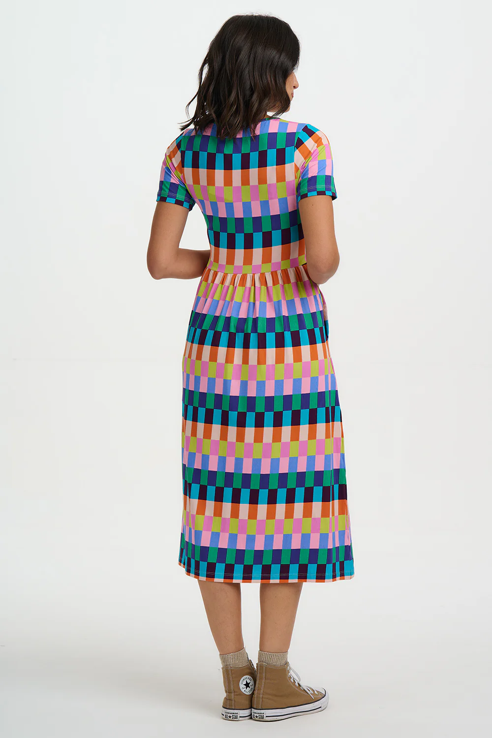 Gina Jersey Midi Dress - Multi, Puzzle Stripe - Image 4