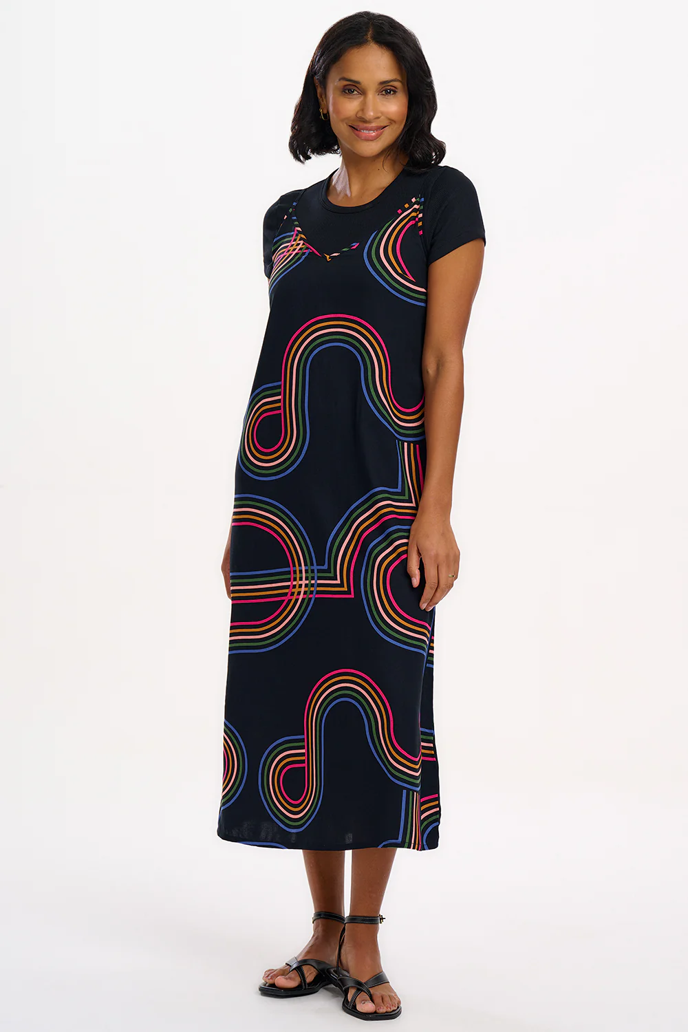 Gretchen Midi Sundress - Black, Retro Racer - Image 8