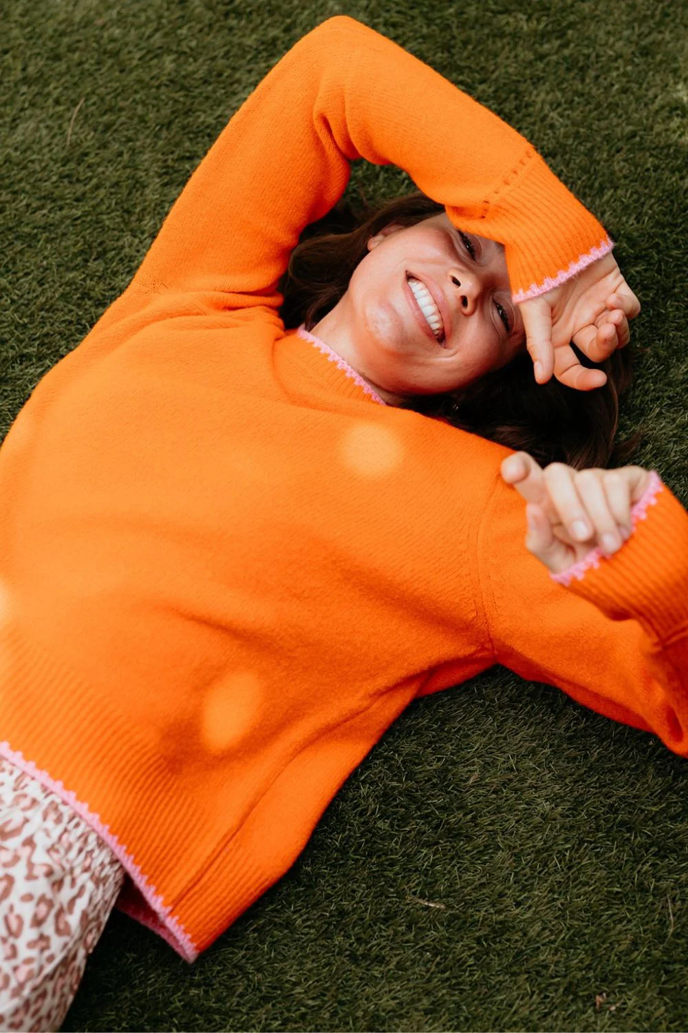 Helena Jumper - Orange, Pink Tipping