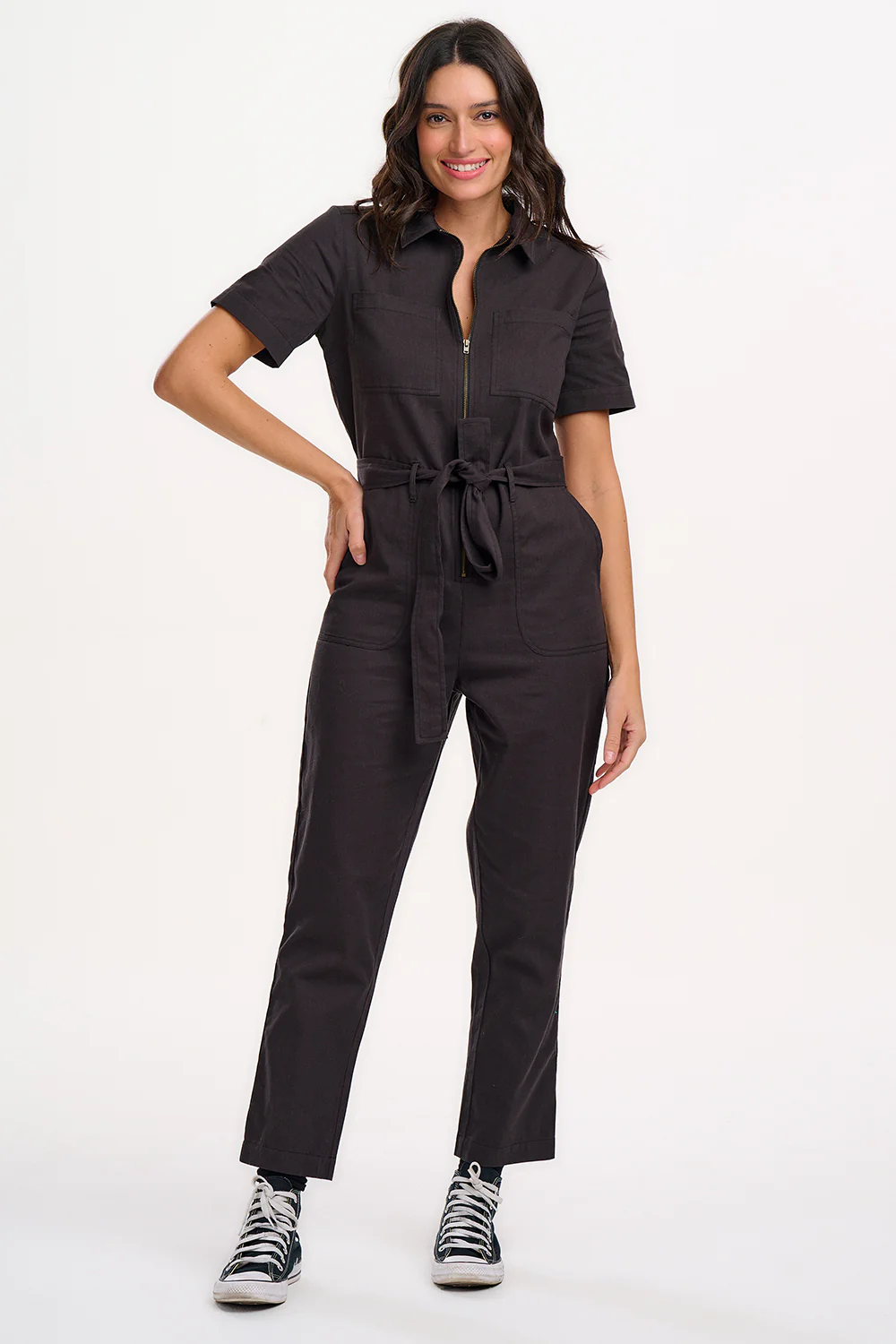 Billy Boilersuit - Black, Tiger Floral Back - Image 3