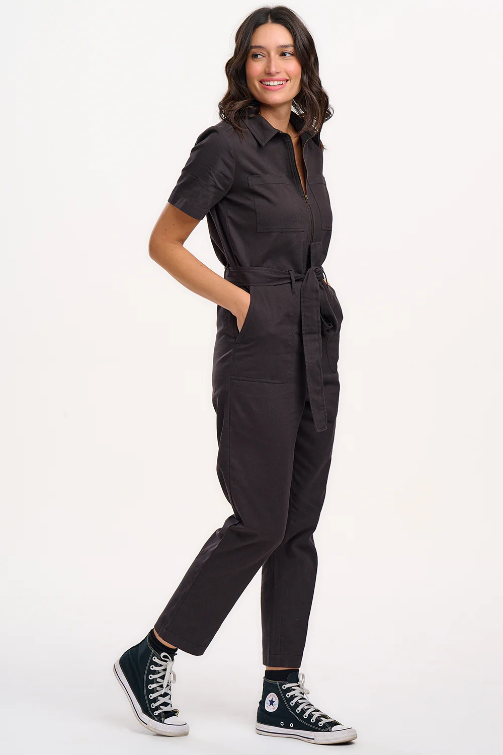 Billy Boilersuit - Black, Tiger Floral Back - Image 4