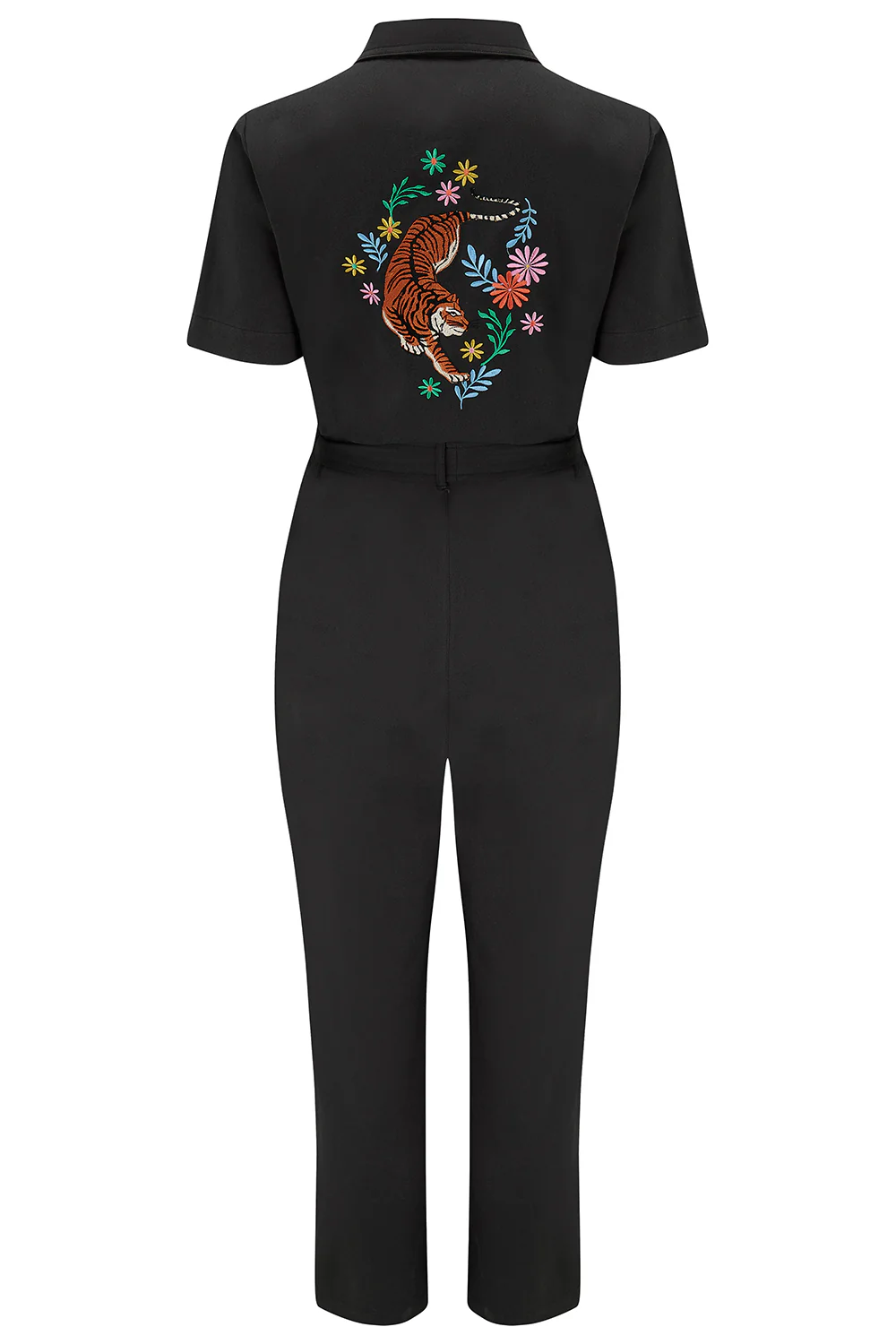 Billy Boilersuit - Black, Tiger Floral Back - Image 8