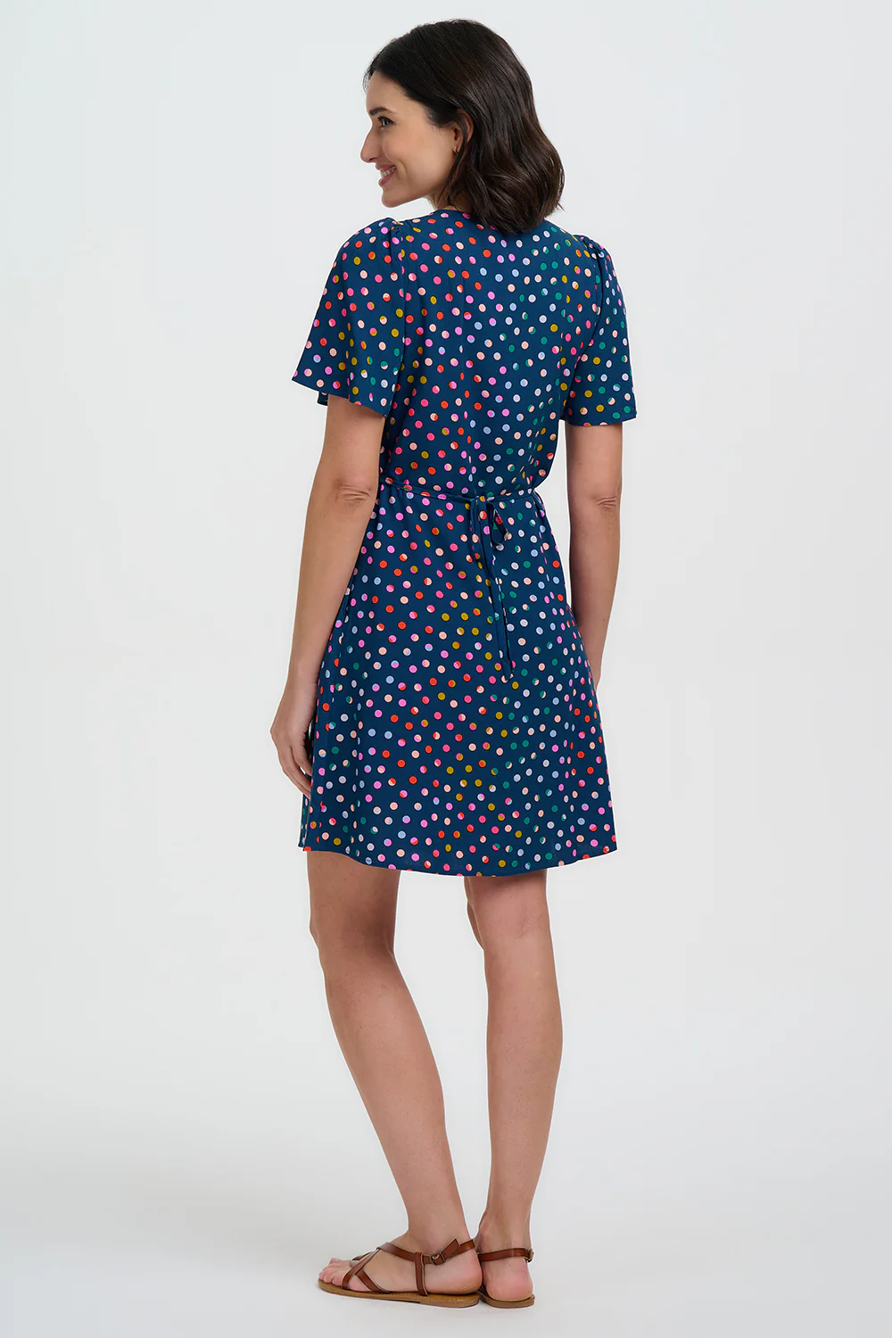 Kari Mini Dress - Petrol Navy, Rainbow Marbles - Image 4