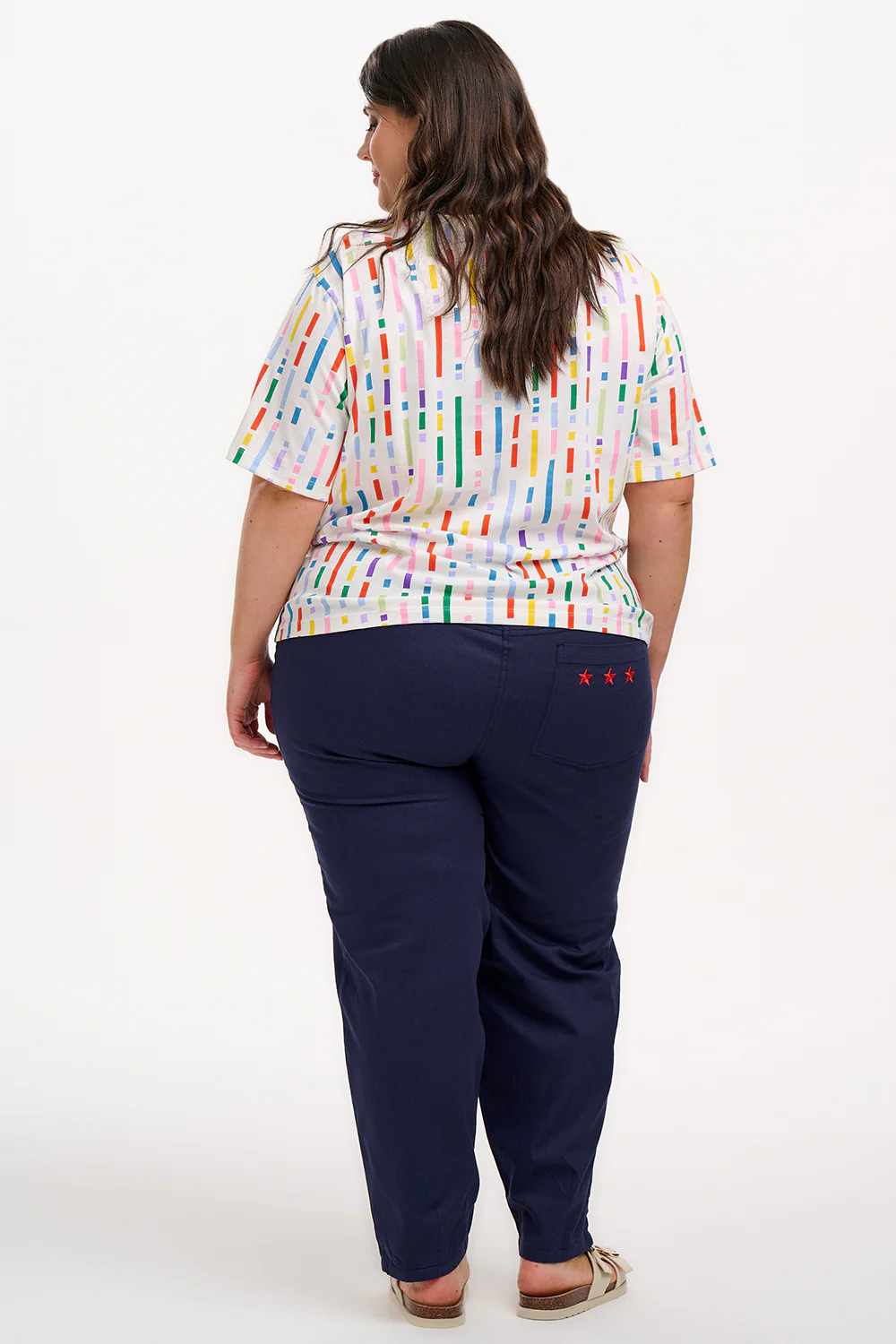 Kinsley Relaxed T-Shirt - Off White, Broken Lines - Image 5