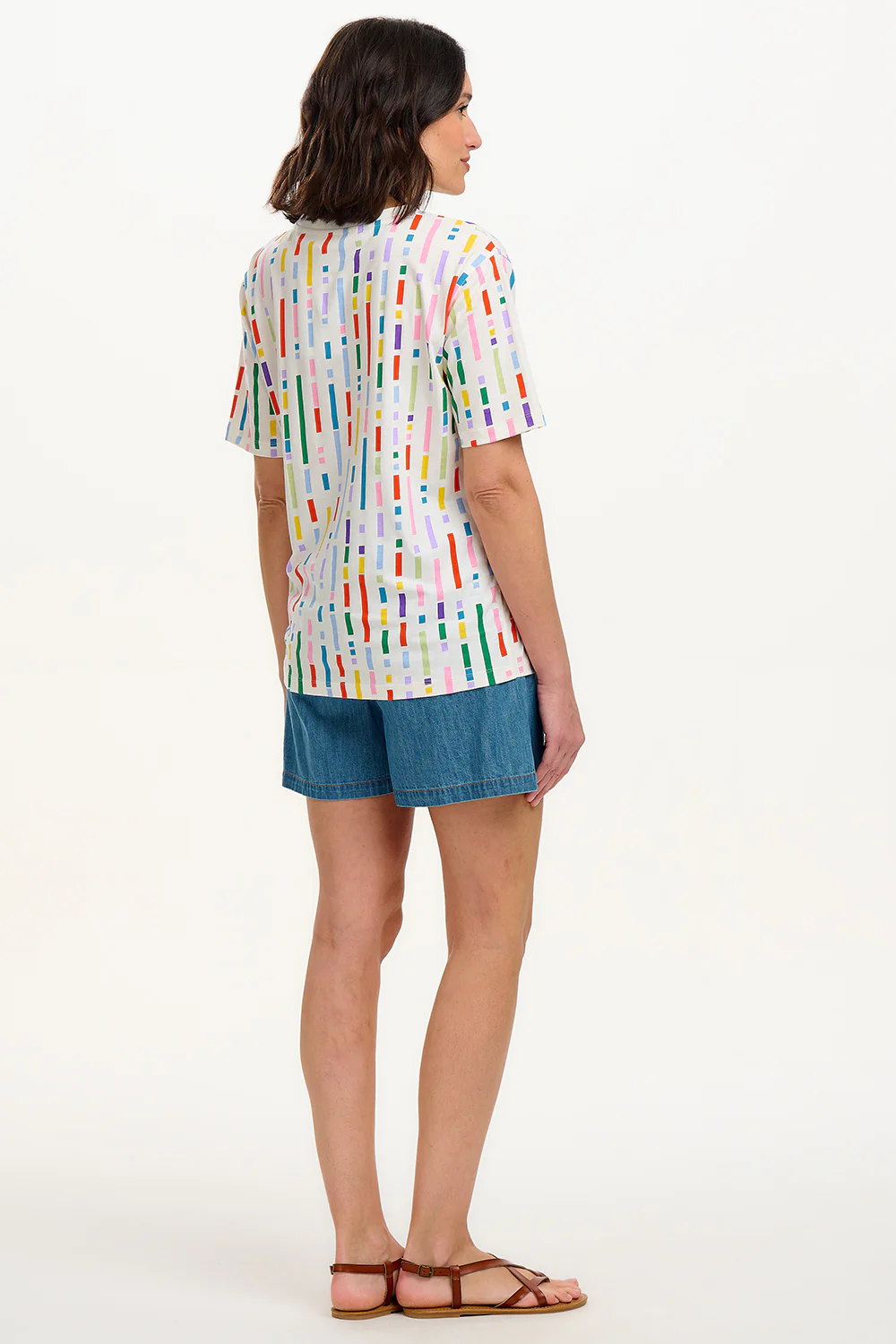 Kinsley Relaxed T-Shirt - Off White, Broken Lines - Image 7