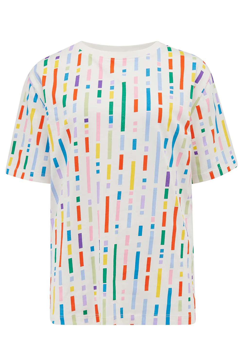 Kinsley Relaxed T-Shirt - Off White, Broken Lines - Image 8