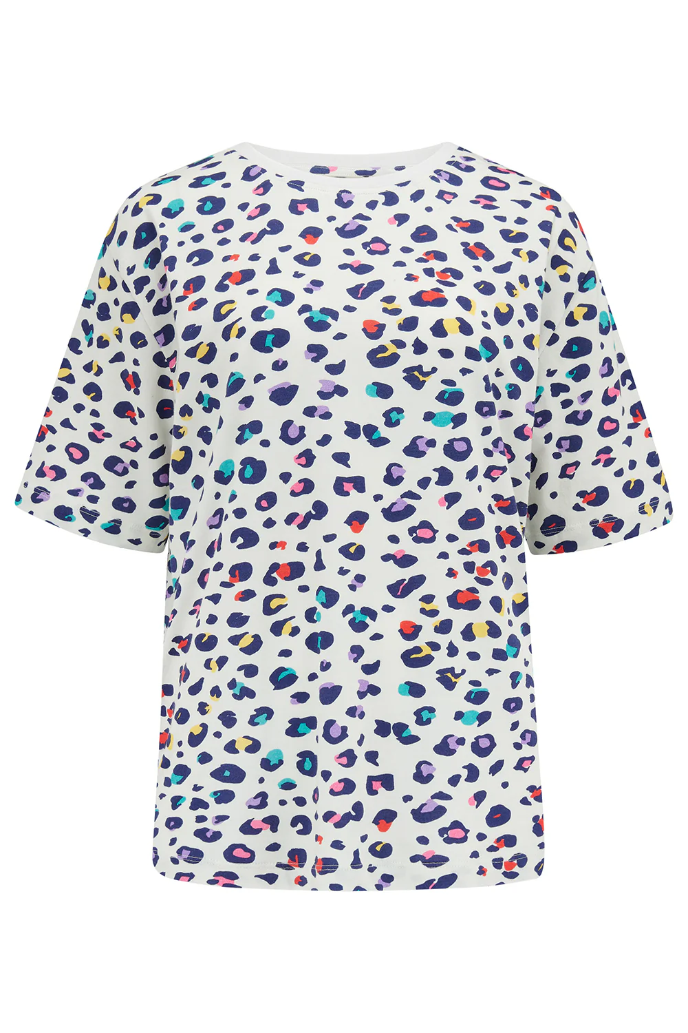 Kinsley Relaxed T-Shirt - Off-White, Rainbow Leopard - Image 4