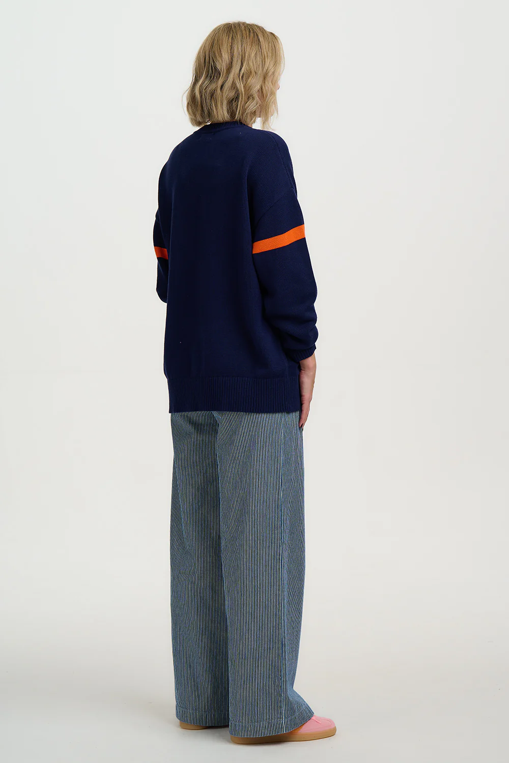 Leona Jumper - Navy, Orange Squeeze - Image 5