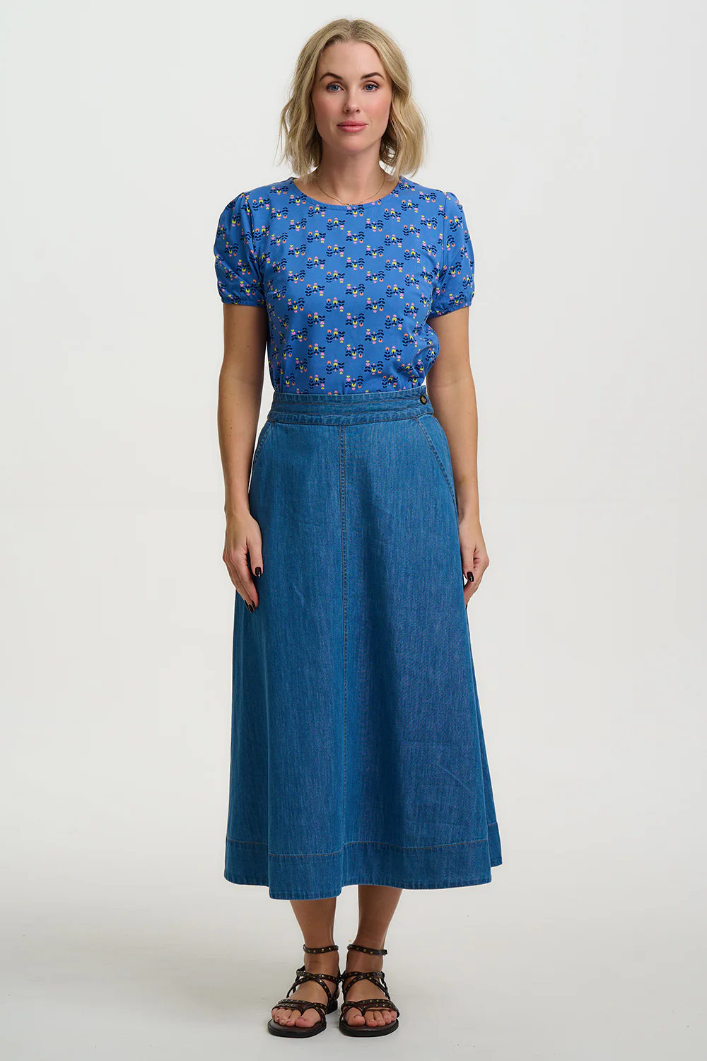 Lexley Jersey Top - Blue, Folklore Twist - Image 3