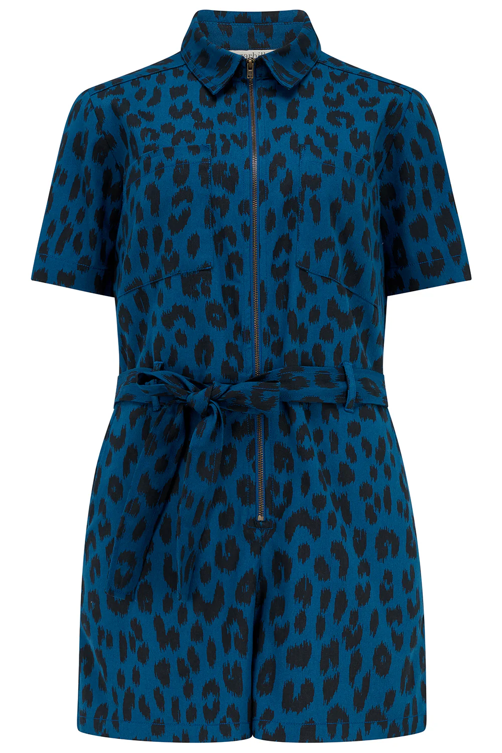 Logan Playsuit - Petrol Navy, Ikat Leopard - Image 5