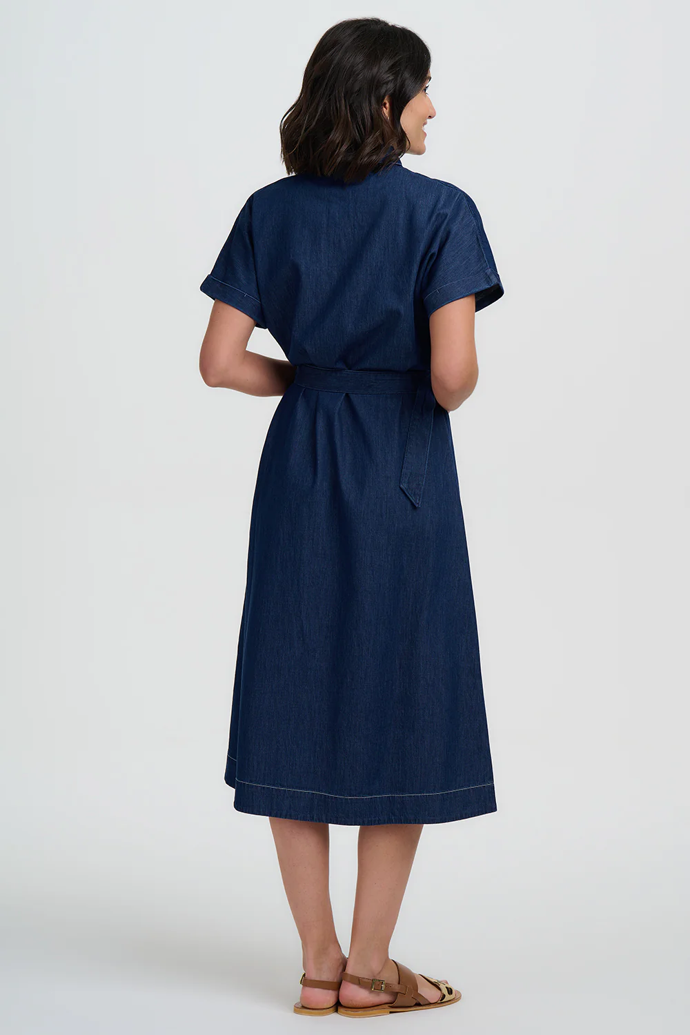 Lourdes Midi Shirt Dress - Deep Blue Denim - Image 4