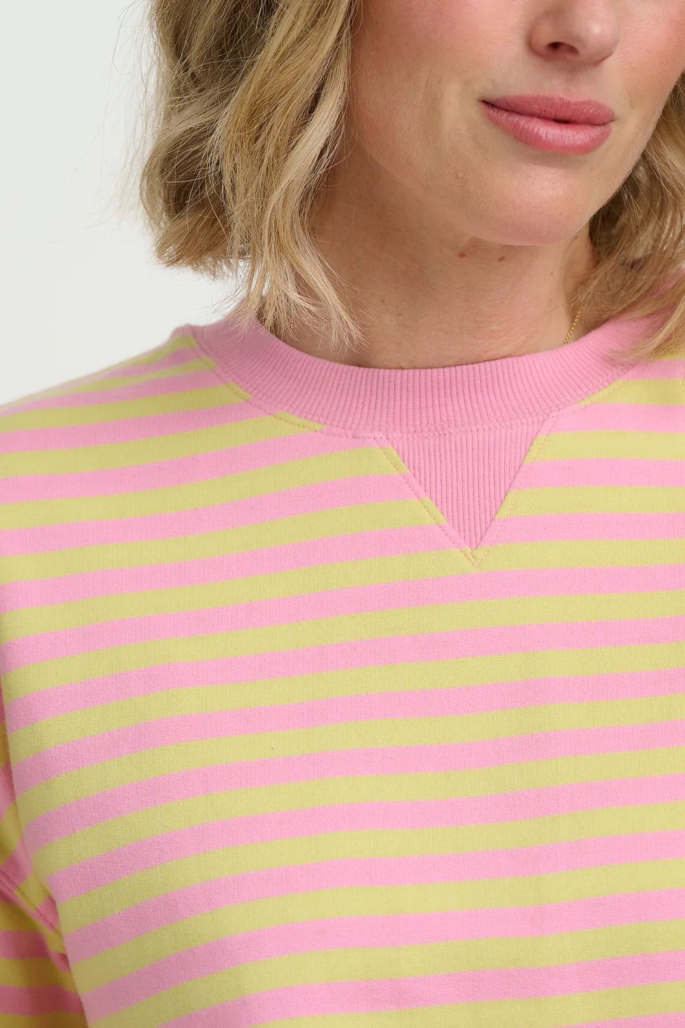 Lucia Sweatshirt - Pink/Yellow, Stripes - Image 3