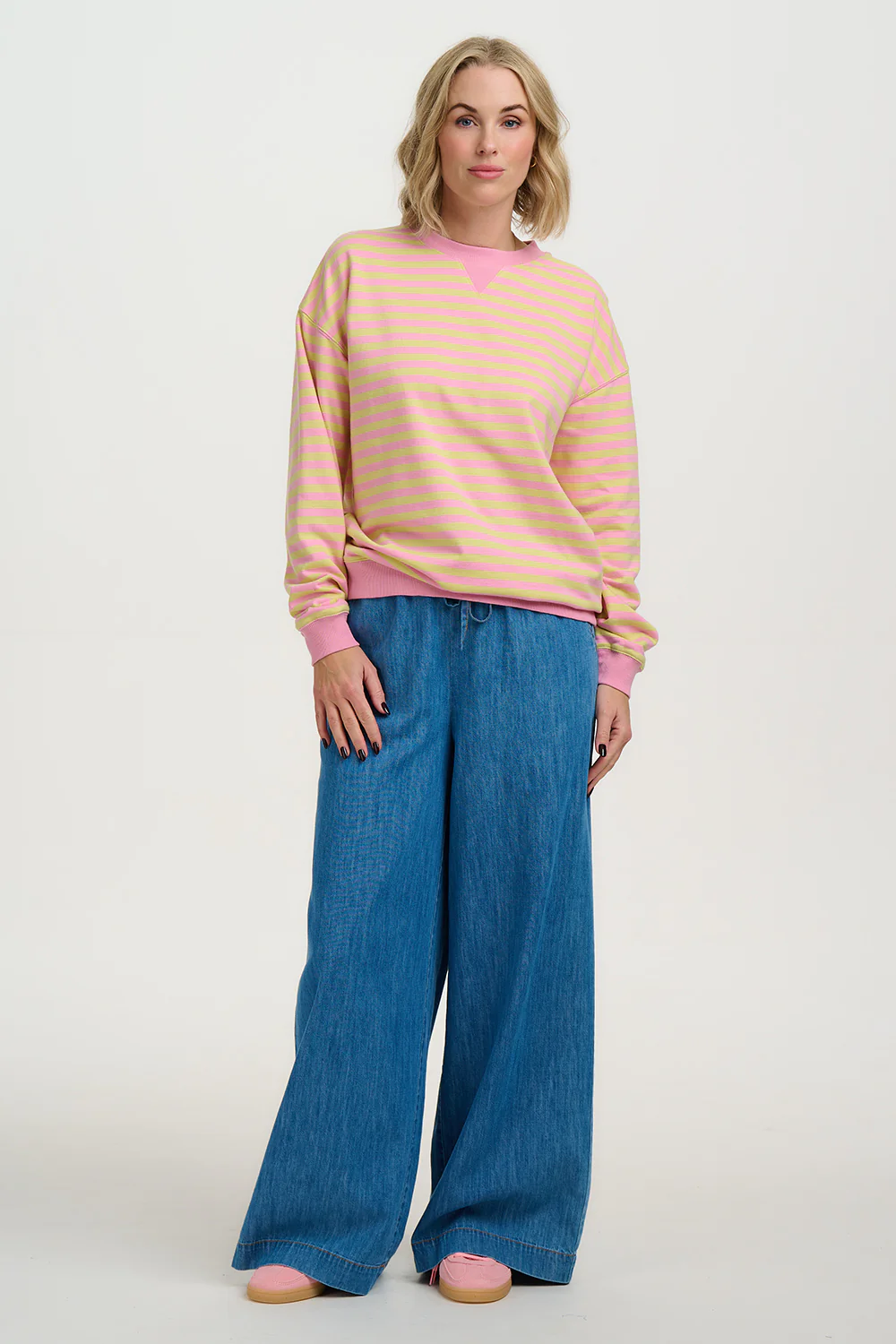 Lucia Sweatshirt - Pink/Yellow, Stripes - Image 4