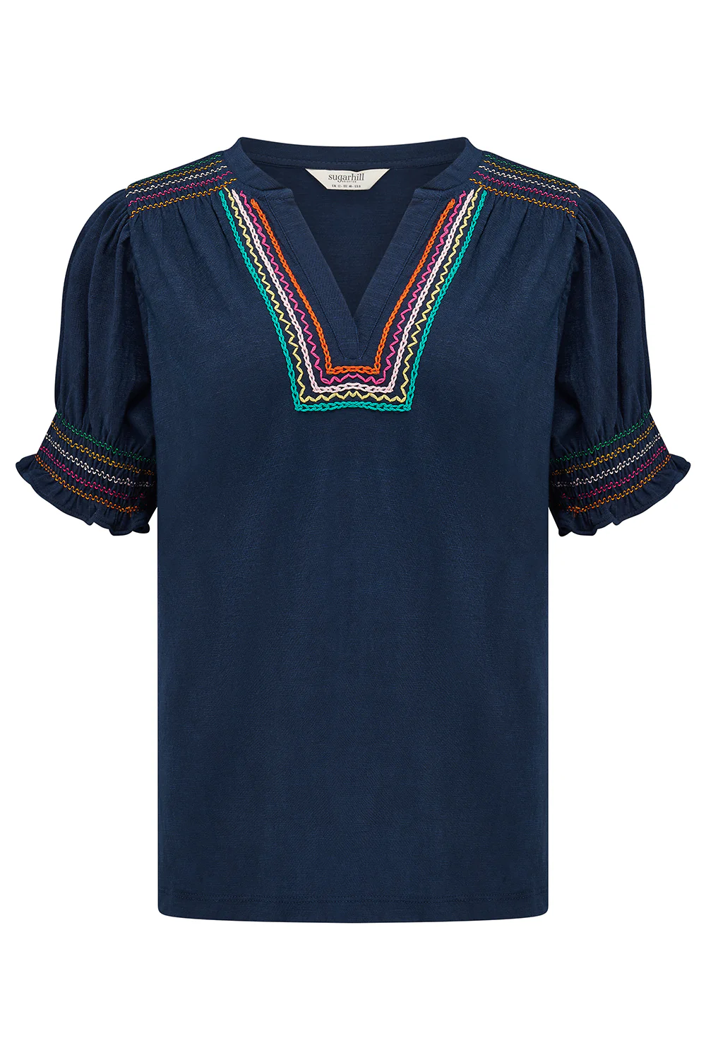Luella Jersey Top - Navy, Zig Zags - Image 6