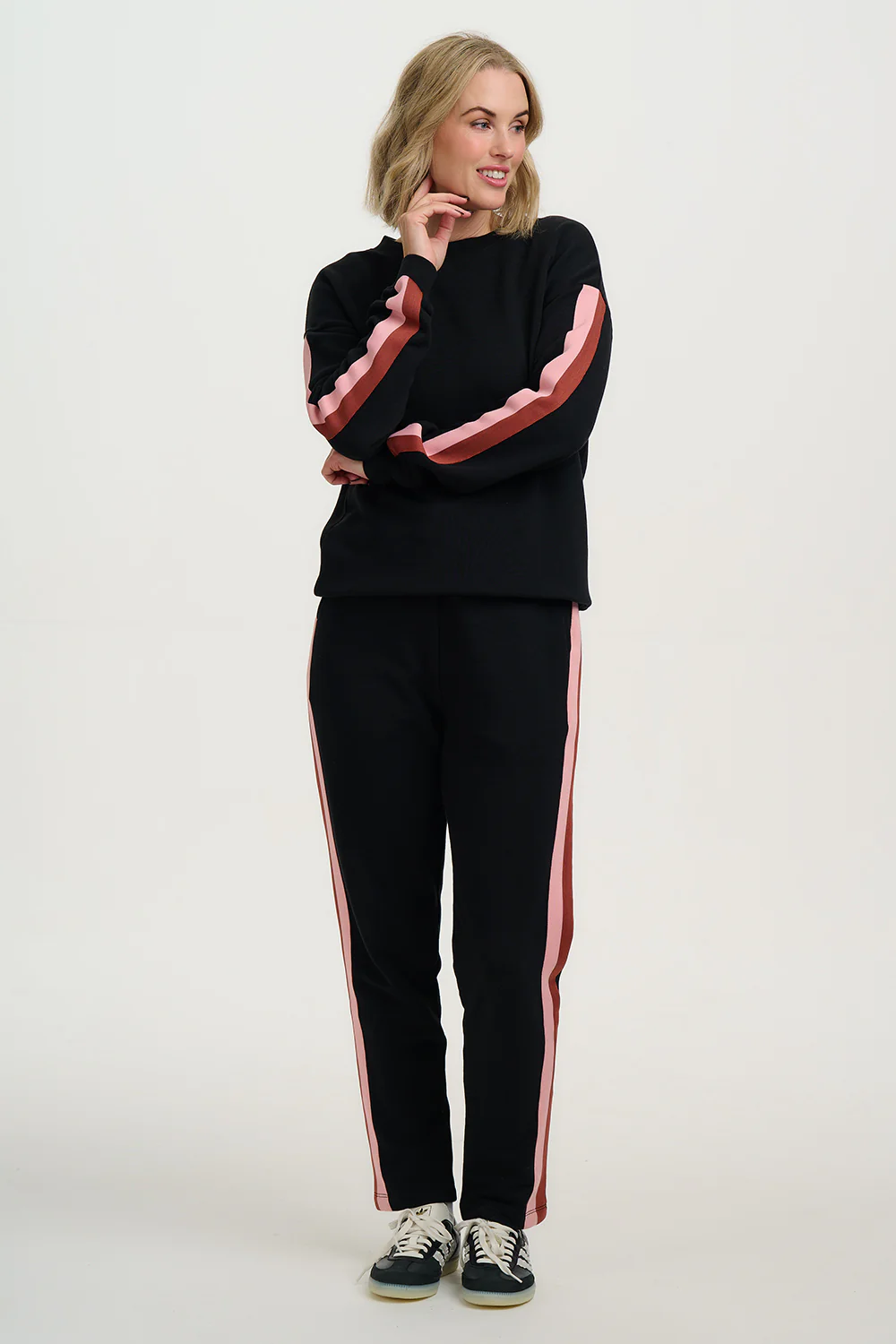 Magda Sweatshirt - Black, Two Tone Stripe - Image 4