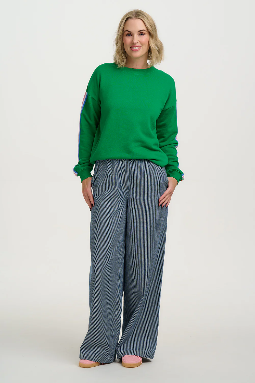 Magda Sweatshirt - Green, Rainbow Stripe - Image 11