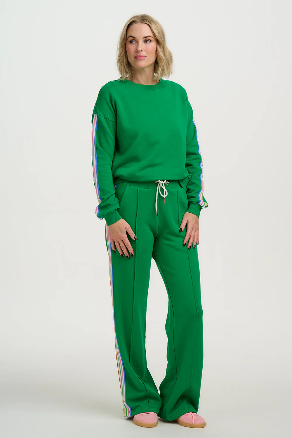 Magda Sweatshirt - Green, Rainbow Stripe - Image 3