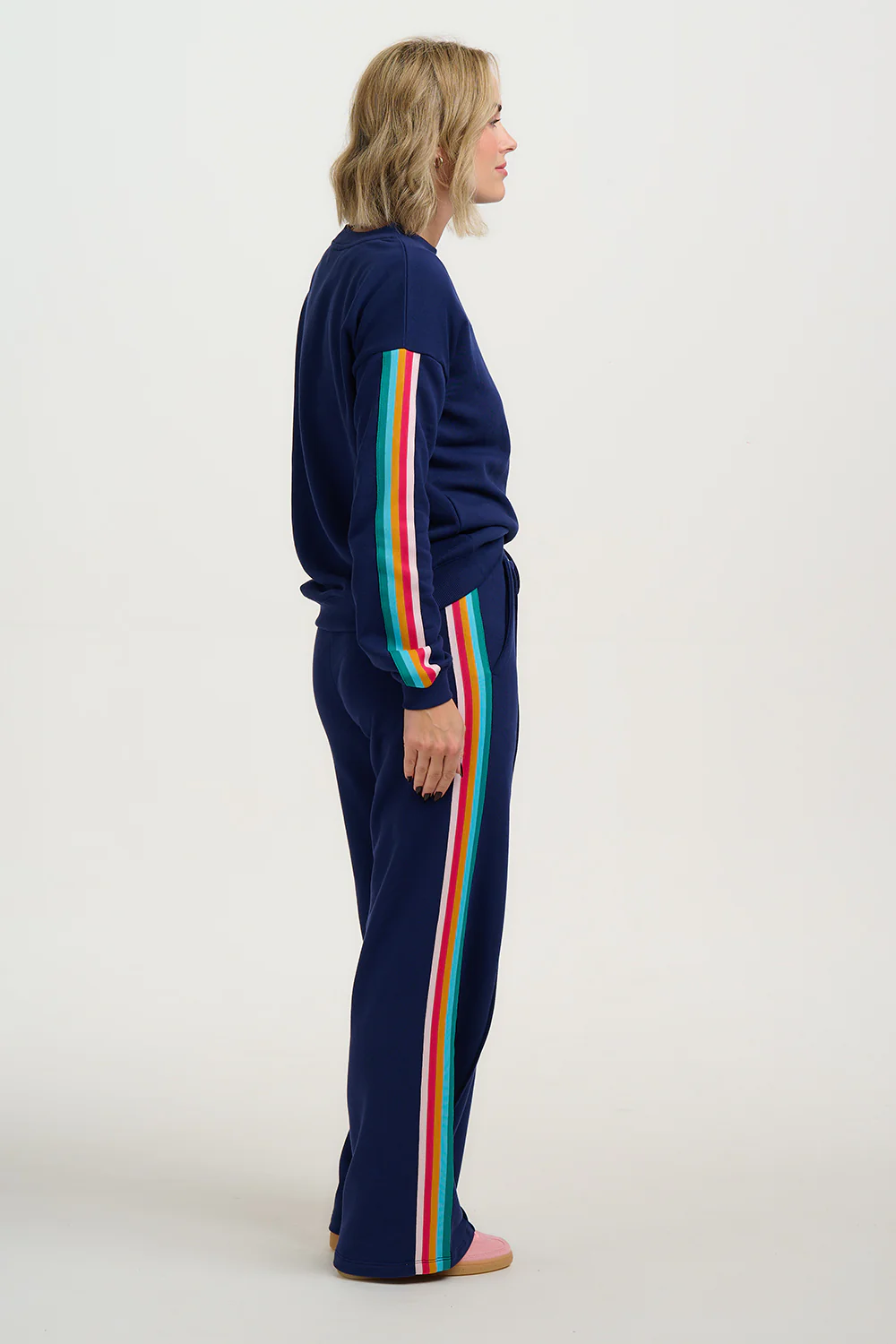 Magda Sweatshirt - Navy Rainbow Trim - Image 5