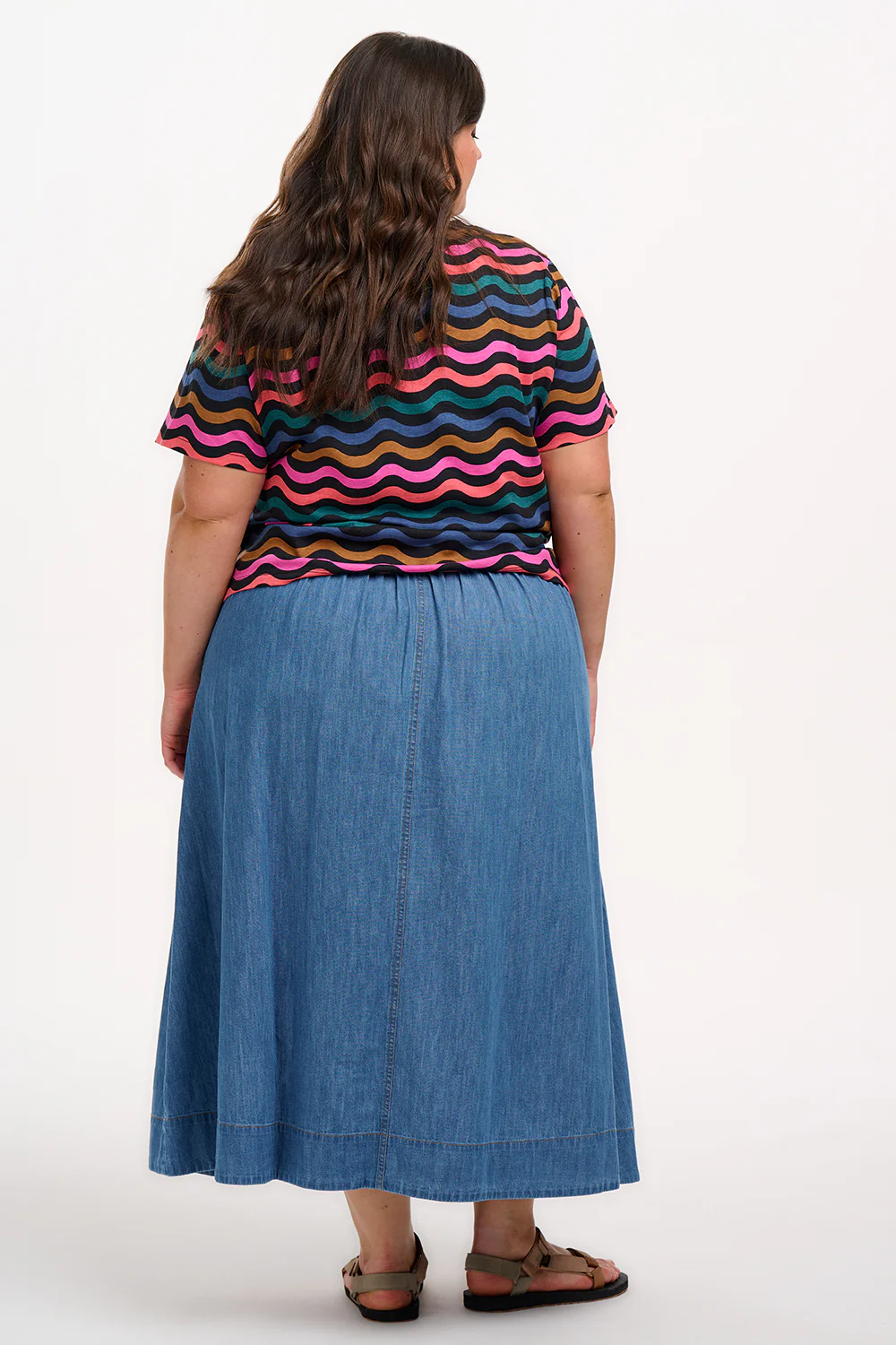 Maggie T-Shirt - Black/Multi, Wavy Chevron - Image 5